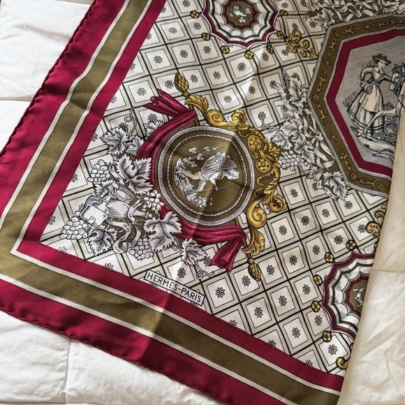 Hermes Accessories - HERMES Luxury Silk Square Scarf